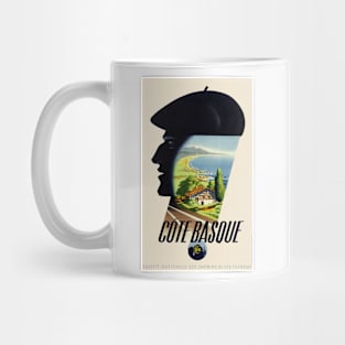 Côte Basque France Vintage Travel Poster Mug